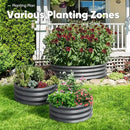 KING BIRD Raised Garden Bed Galvanized Round Planter Box Outdoor for Gardening, Plants, Vegetables, Flowers, Dark Grey, 47x47x12 in by GreenHaven Gardens