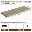 36 Inch Floating Shelves, 12 Inch Deep Floating Shelves for Wall, Floating Shelf with Invisible Brackets, Deep Shelves for Bathroom, Bedroom, Living Room, 2 Pack, Vintage Gray Oak by CozyNest Decor
