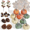 Artmag 25 PCS Pumpkin Decor Set, Artificial Pumpkins Fall Decor for Halloween Thanksgiving Decorations with Acorns, Pinecones, Berries, Maple Leaves for Home Table by CozyNest Decor