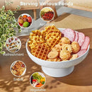 ONEMORE Ceramic Fruit Bowl, 10" Large White Removable Pedestal Bowl for Kitchen Counter, Modern Footed Fruit Bowl with Draining Holes, Decorative Fruit Bowls for Vegetables, Snacks, Candies by CozyNest Decor
