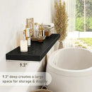 Fun Memories 72 Inch Floating Shelves for Wall 2 Pack Shelves for Bedroom|Kitchen|Bathroom 72 x 9.3 Inch Wood Floating Shelf with Invisible Brackets for Books|Storage|Decor, Black by CozyNest Decor