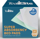 Teal Elite Chucks Pads Disposable Adult 36 x 36, 50 Count - Extra Large Bed Pads Disposable Adult, Super Absorbent Incontinence Bed Pads, Puppy Pads, Pee Pads for Adults, Great for Babies & Pets by TinyTreasures Baby Boutique