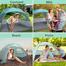 WhiteFang Beach Tent Anti-UV Portable Sun Shade Shelter for 3/4/6/8 Person, Extendable Floor with 3 Ventilating Mesh Windows Plus Carrying Bag, Stakes and Guy Lines by TinyTreasures Baby Boutique