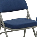 Flash Furniture Hercules Series Metal Folding Chairs with Cushioned Seat, Fabric Upholstered Event Chairs with 300-lb. Static Weight Capacity, Set of 2, Navy by GreenHaven Gardens