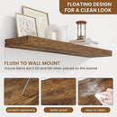 fuqing Floating Shelves for Wall, Bathroom Shelf Wall Mounted for Storage, Shelves with Invisible Bracket for Bedroom, Kitchen, Living Room, Farmhouse Small Book Shelf, 36 Inch Set of 2, Rustic Brown by CozyNest Decor