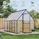 Greenhouse 6x11 FT Aluminum-Framed Heavy Duty Polycarbonate with Quick Setup Structure and Roof Vent Large Enhanced Outdoors Green House Kit by GreenHaven Gardens