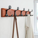 SKOLOO 24-Inch Cherry Wood Coat Rack Wall Mount with 5 Triple Hooks - Ideal for Family Entrances, Classrooms, and Pet Supplies Storage - Perfect Coat Hooks for Wall by CozyNest Decor