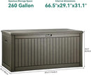 YITAHOME 260 Gallon Extra Large Deck Box, Double-Wall Resin Outdoor Storage Box with Flexible Divider for Patio Cushions Garden Tools, 1000lbs Load Capacity, Lockable & Waterproof (Light Brown) by CozyNest Decor