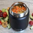 MIRA 15 oz Insulated Food Thermos for hot and cold foods - Leak-Proof Stainless Steel Container with Spoon - Black by TinyTreasures Baby Boutique