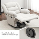 Swivel Rocking Recliner Chair for Adults, Overstuffed Manual Glider Rocker Recliner Chairs, Upholstered Reclining Single Sofa for Living Room Nursery (Beige) by TinyTreasures Baby Boutique