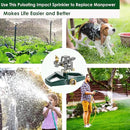 Heavy Duty Metal Pulsating Sprinkler for Yard - 360 Degree Roating Automatic Water Sprinkler for Lawn with Metal Base, Pulsating Impact Sprinklers for Large Area Covers Up to 85‘ Diameter by GreenHaven Gardens