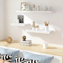 Fun Memories Deep Floating Shelves - 16" W x 9" D x 1.6" H Rustic White Wall Shelf - Wall Mounted Shelves for Storage - Wooden Shelves with Invisible Brackets for Living Room, Farmhouse - Set of 2 by CozyNest Decor