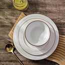 GBHOME Ceramic Dinnerware Sets,18 pcs Embossed Elegant Stoneware Plates and Bowls Sets, Housewarming Wedding Gift | Dishwasher & Microwave Safe | Dishes Set Service for 6 by CozyNest Decor