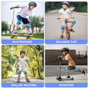 Youth/Kids Knee Pads Elbow Pads Wrist Guards Protective Gear Set for 3-15 Years Child Roller Skates, Skateboard, Cycling, Inline Skating, BMX Bike, Balance Bike, Scooter Riding and Other Outdoor Sports by TinyTreasures Baby Boutique