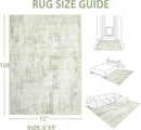 Area Rugs 6x9 Living Room: Washable Rug Modern Abstract Large Rugs Soft Non Slip Neutral Rug Stain Resistant Indoor Carpet for Bedroom Kitchen Dining Room Nursery Home Office Rugs(Green Brown,6'x9') by TinyTreasures Baby Boutique