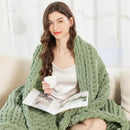 Admitrack Chunky Knit Blanket Throw, 100% Hand Knit Chenille Throw Blanket for Sofa & Home Decor, Soft and Cozy Knitted Throw Blankets (Sage Green，40"x50") by CozyNest Decor