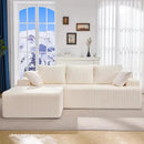 Hobestluk 96” Modular Sectional Sofa Couches L-Shape Couch 3 Seat Modular Sofa Memory Foam Sectional Couches for Living Room, Cloud Couch with Oversized Chaise (White, Stripe (Left Facing Chaise)) by CozyNest Decor