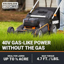 WORX Nitro 40V 21" Cordless Lawn Mower w/Aerodeck & Intellicut, Brushless Electric Mower Up to 1/2 Acre, Push Lawn Mower w/ 7-Position Height Adjustment WG752 – Batteries & Charger Included by GreenHaven Gardens