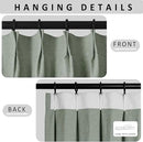 Macochico Pinch Pleated Blackout Linen Curtains 96 Inches Long 100% Light Blocking Burlap Curtains for Bedroom Living Room Thermal Window Panels with Tieback 72”Wx96”L Fog Green 1 Panel by CozyNest Decor