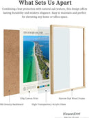 HesenDot Natural OAK Wood Framed Anna Maria Island Wall Art,12x16in Florida Seascape Canvas Wall Print,Classic Urban Landmark Wall Decor for Living Room, Bedroom,Office Gallery Set of 1 by CozyNest Decor