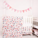 CaSaJa Baby 3-Piece Crib Bedding Set for Boys Girls, Including Soft Quilted Comforter(Blanket), Fitted Crib Sheet and Skirt, Soft Nursery Bedding Set Made of Silky Comfy Materials, Petals Flying by TinyTreasures Baby Boutique