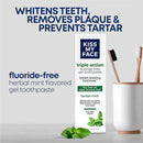 Kiss My Face Triple Action Toothpaste Gel, Herbal Mint Flavor, Removes Plaque, Whitens Teeth, Prevents Tartar, with Tea Tree Oil and Aloe, Fluoride Free, Vegan, 4.5 oz, 6 Pack by CozyNest Decor
