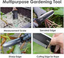 Hori Hori Garden Knife, Garden Tools with Sheath for Weeding,Planting,Digging, 7" Stainless Steel Blade with Cutting Edge, Full-Tang walnut Wood Handle with Hanging Hole by GreenHaven Gardens