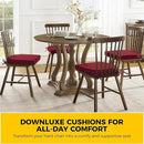 downluxe Indoor Chair Cushions for Dining Chairs, Soft and Comfortable Textured Foam Kitchen Chair Pads with Ties and Non-Slip Backing, 16" x 16" x 2", Red, 4 Pack by CozyNest Decor