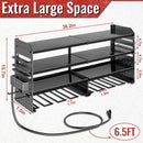 Large Power Tool Organizer Wall Mount with Charging Station, 4 Layer Heavy Duty Metal Cordless Tool Organizer, Tool Storage Rack with 8 Cordless Drill Holder Screwdriver Hammer(Black) by GreenHaven Gardens