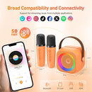 Karaoke Machine for Kids Adults: Mini Portable Karaoke Machine with 2 Wireless Microphones and Lights, Christmas Birthday Gifts for Girls Boys Family Home Party(Orange) by TinyTreasures Baby Boutique