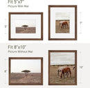 8x10 Picture Frame Natural Solid Walnut Photo Frames with 5x7 Removable Mat Wall Hanging Large Handcrafted Frame with HD Plexiglass Wall and Tabletop Display Large Poster Frame by CozyNest Decor