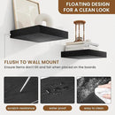 fuqing Floating Shelves for Wall, Bathroom Shelf Wall Mounted for Storage, Shelves with Invisible Bracket for Bedroom, Kitchen, Living Room, Farmhouse Small Book Shelf, 6.5 Inch Set of 3, Black by CozyNest Decor