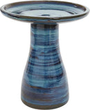 Sunnydaze 21" H Ceramic Bird Bath for Outside - Hand-Painted Outdoor Bird Bath Bowl, UV/Frost-Resistant Finish - Galaxy Blue - Classic Pedestal by GreenHaven Gardens