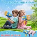 BOMOCO Bubble Gun,125 Holes Bubble Machine Bubbles for Kids Age 3-12,Bubble Blaster Gun with Bubble Solution Summer Outdoor Bubble Toys Birthday Wedding Halloween Party Favors Gifts Bubble Maker,Blue by TinyTreasures Baby Boutique