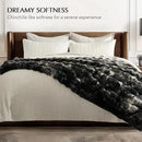 EVERGRACE Ultra Soft Luxury Fluffy Ridgeline Faux Rabbit Fur Bubble Throw Blanket, Thick Warm Fuzzy Throw for Bed, Cozy Plush Reversible Blanket for Couch,Charcoal Gray Heather, 60x80 Inches, 870 GSM by CozyNest Decor