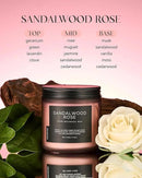 M&SENSE Sandalwood Rose Scented Candle - 11.6oz Natural Soy Wax Non Toxic 70-Hour Burn Long Lasting Candle, 2-Wick Strong Scent for Home - Slow-Burning Housewarming Gift for Men & Women by CozyNest Decor