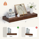 Heimlove 24 x 12 Inch Deep Floating Shelves Wall Mounted with Invisible Brackets,Storage Hanging Shelf for Wall Decor in Bathroom, Bedroom, Kitchen, Living Room, Office Set of 1 (Rustic Brown) by CozyNest Decor
