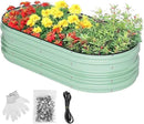 WORKPRO 4x2x1ft Galvanized Raised Garden Bed Set, Rust & Corrosion Protection, Easy Assembly, Safe Edge, Ideal for Vegetables & Flowers, Green by GreenHaven Gardens