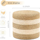 Handwoven Ottoman Pouf, Natural Seagrass Footstool, Round Braided Outdoor Seat with Sturdy Frame, Boho Accent Stool for Patio, Balcony, or Garden (Seagrass White) by CozyNest Decor