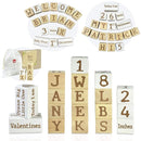 I'm Solid Wood Monthly Weekly Baby Milestone Age Blocks, Personalized Own Name, Gender Neutral, Newborn Gifts & Keepsakes for Picture Props (1.9" / 18 Pcs/Brown) by TinyTreasures Baby Boutique