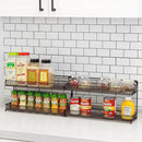 CAXXA 2 PK 2 Tier Mesh Kitchen Counter-top or Wall Mount Spice Rack Jars Storage Organizer, Bronze by CozyNest Decor