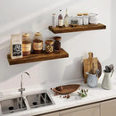 Floating Shelves 36 Inch Long, Deep Floating Shelf for Wall, 36 x 8 Floating Shelves Set of 2, 8 Inch Deep Wall Shelves for Living Room, Kitchen, Bedroom, Large Storage Shelves, Rustic Brown by CozyNest Decor
