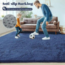8x10 Area Rug for Living Room: Fluffy Shag Soft Washable Rugs Large Fuzzy Plush Indoor Carpet for Bedroom Nursery Playroom Kids Girls Boys Room (Navy Blue, 8'x10') by TinyTreasures Baby Boutique