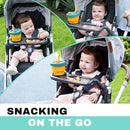 Snack Tray Fits for UPPAbaby Vista/Vista V2/Vista V3/Cruz/Cruz V2/ RumbleSeat/RumbleSeat V2, Stroller Tray with Cup Holder & Recessed Bowl, Dishwasher Safe, Quick Attachment, Folds with Stroller, Grey by TinyTreasures Baby Boutique