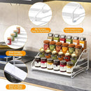 RCHYFEED Spice Rack Organizer for Cabinet, 4 Tier Spice Organization for Cabinet Depth Adjustable,Tierd Spice Rack Seasoning Organizer for Kitchen Countertop Pantry, Metal(1 Pack) by CozyNest Decor