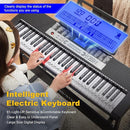 61 Key Piano Keyboard, Electric Keyboard Piano with Light-Up Keys, 255 Tones/Rhythms, Smart Learning System, Headphone, Microphone, Keyboard Stand, Stool, Stickers, Piano Keyboard Set for Beginners by TinyTreasures Baby Boutique