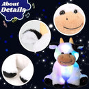 Cuteoy Glowing LED Cow Light-up Nightlight Toys Musical Plush Stuffed Animal Soft Singing Lullabies Birthday Christmas Plushies Gifts for Kids Boys Girls,10" by TinyTreasures Baby Boutique