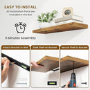 36 Inch Floating Shelves, 9.3 Inch Deep Rustic Wall Shelves - Extra Deeper Wall Mounted Storage Shelves for Bathroom, Kitchen, Living Room (Brown, Set of 2) by CozyNest Decor