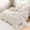 Litanika Beige Comforter Set California King Size, 3 Pieces Cal King Lightweight Solid Bedding Comforter Set, Oversized All Season Fluffy Bed Set (104x96In Comforter & 2 Pillowcases) by CozyNest Decor