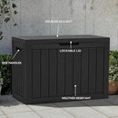 YITAHOME 45 Gallon Deck Box, Outdoor Storage Box for Patio Cushions, Outdoor Tools, Gardening Tools, Sports Equipment, and Throw Pillows, Lockable and Waterproof, Black by GreenHaven Gardens